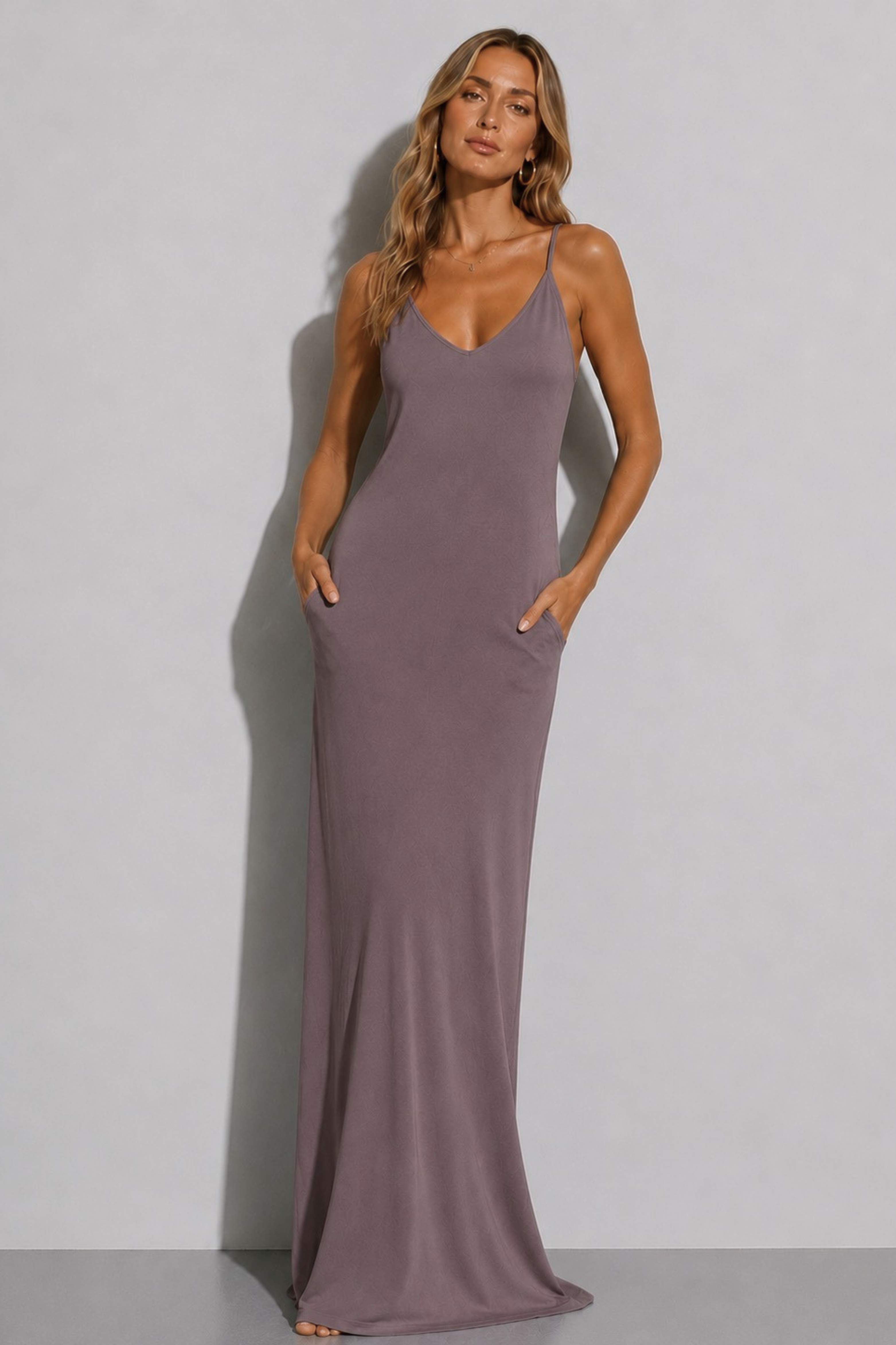 flowy goddess dress Ombr Dusty Pink Botanically Dyed Open Belly Maxi Bridesmaid Dress whether worn with the halter tie or as a strapless gown.The focal point is a hand Ivory Fantasy Goddess Dress with