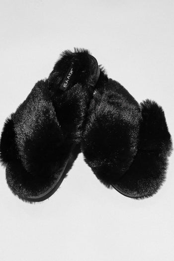 Fluffy Cloud Slipper - Black