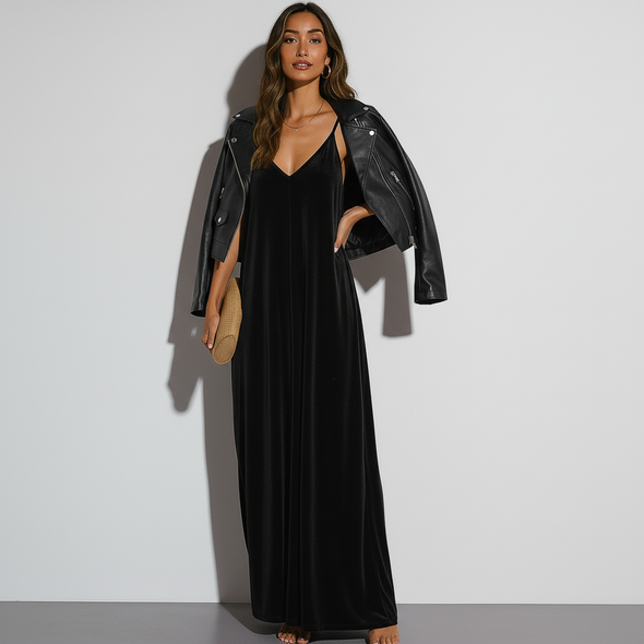 Goddess Gown - Black Velvet
