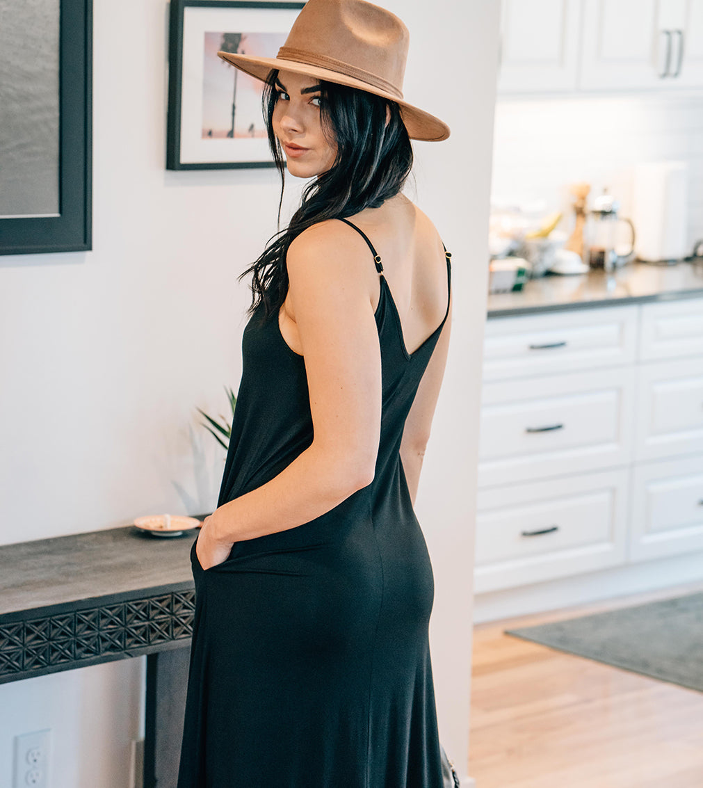 Goddess Gown - Black - Lounge Maxi Dress - Skivys Femme Goddess Gown - Black - Lounge Maxi Dress - Skivys Femme